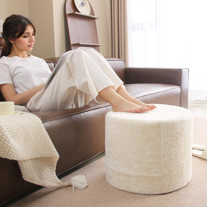 Plush Stuffed Pouf Ottoman for Living Room