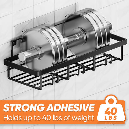 UPDATE: SOLD OUT! Bunoxea Shower Caddy Stainless Steel, 5-Pack Adhesive Shower Shelves,Large Capacity,Rustproof Shower Caddy Basket Shelf,Shower Organizer Shelves for Bathroom & Kitchen Storage,Black