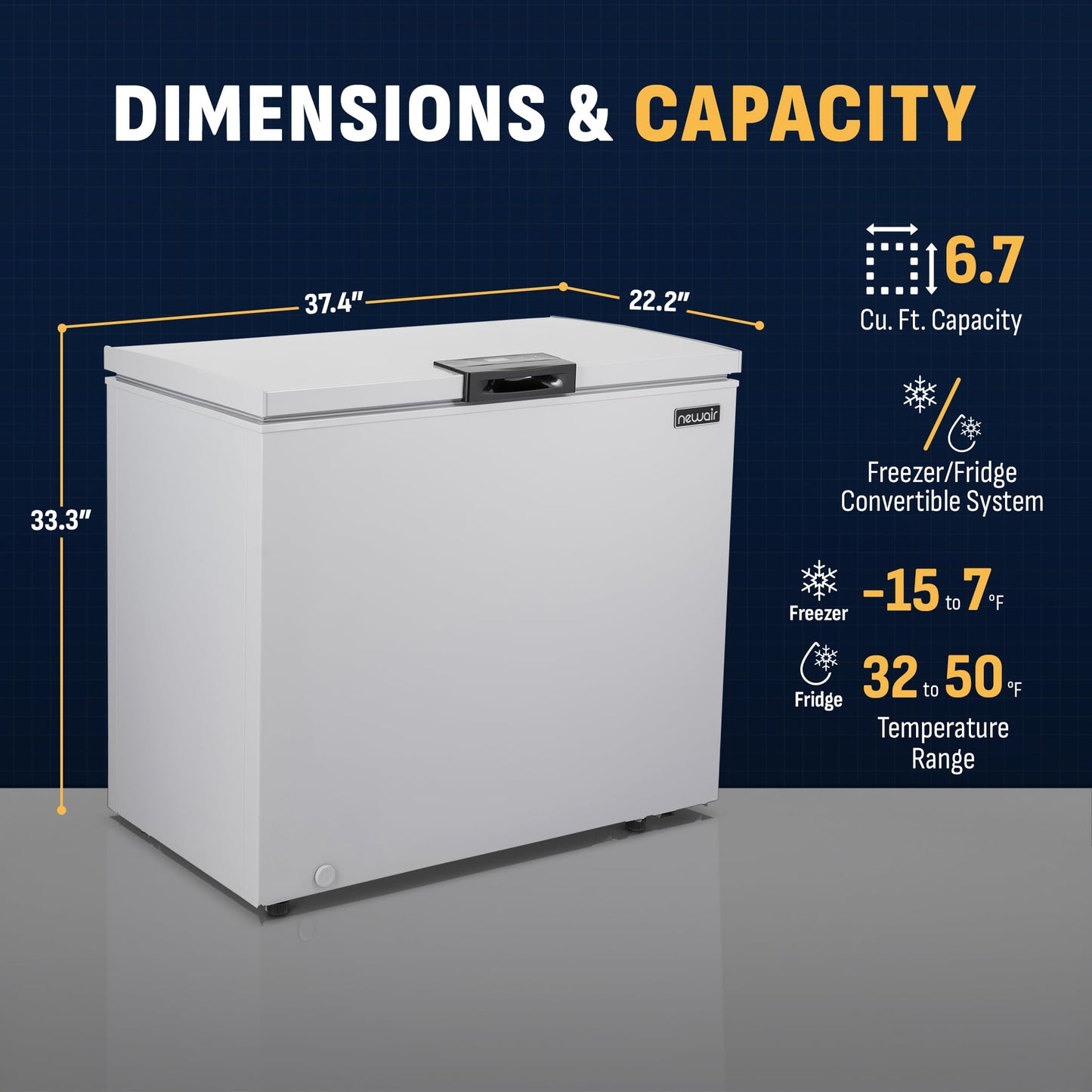 NewAir 6.7 Cu. Ft. Quiet Chest Freezer