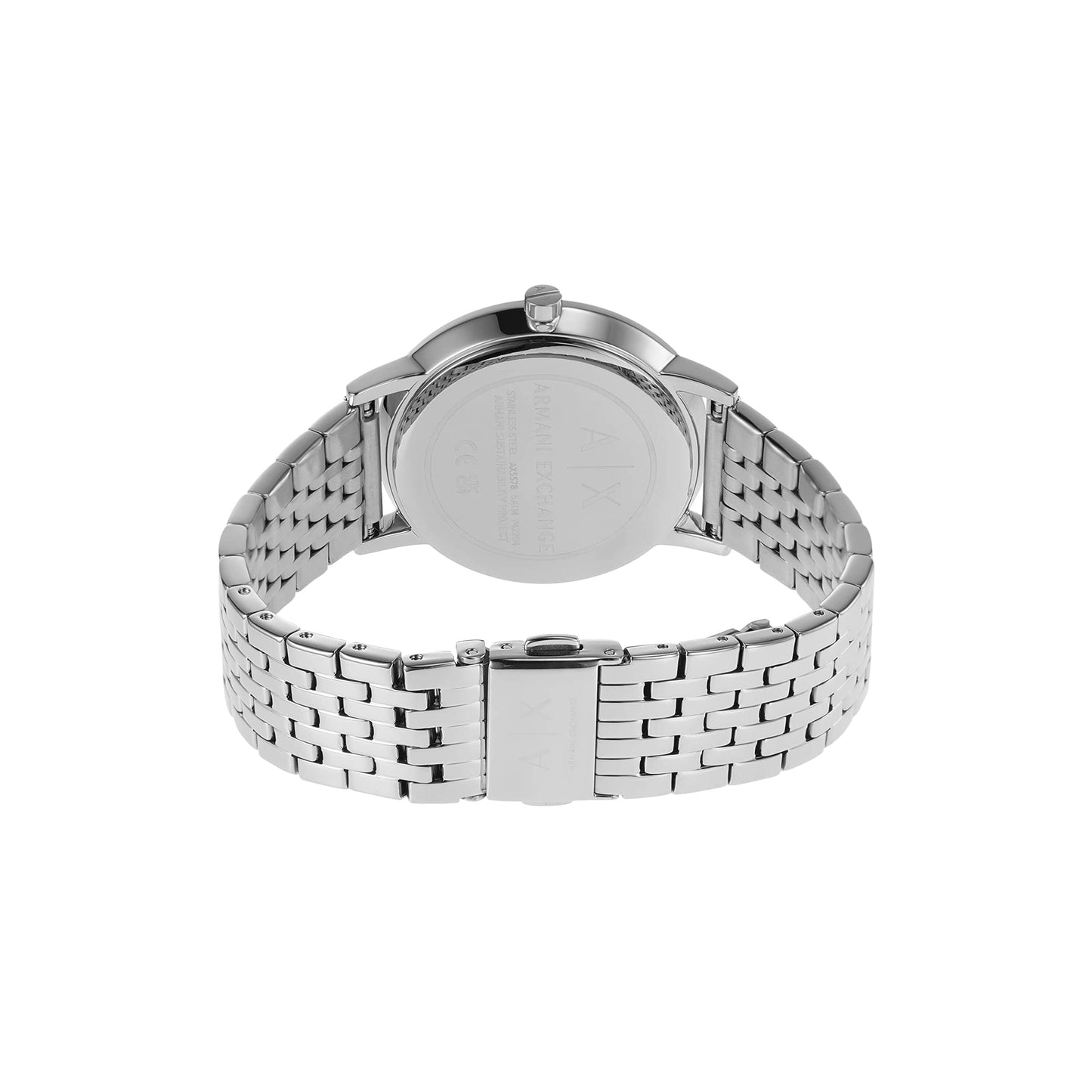 A｜X Armani Exchange Women's Three-Hand Stainless Steel Watch (Model: AX5578), Silver Bracelet