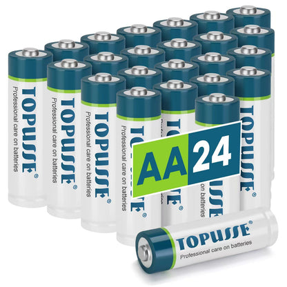 TOPUSSE 24 Pack AA Alkaline Batteries, Leakproof