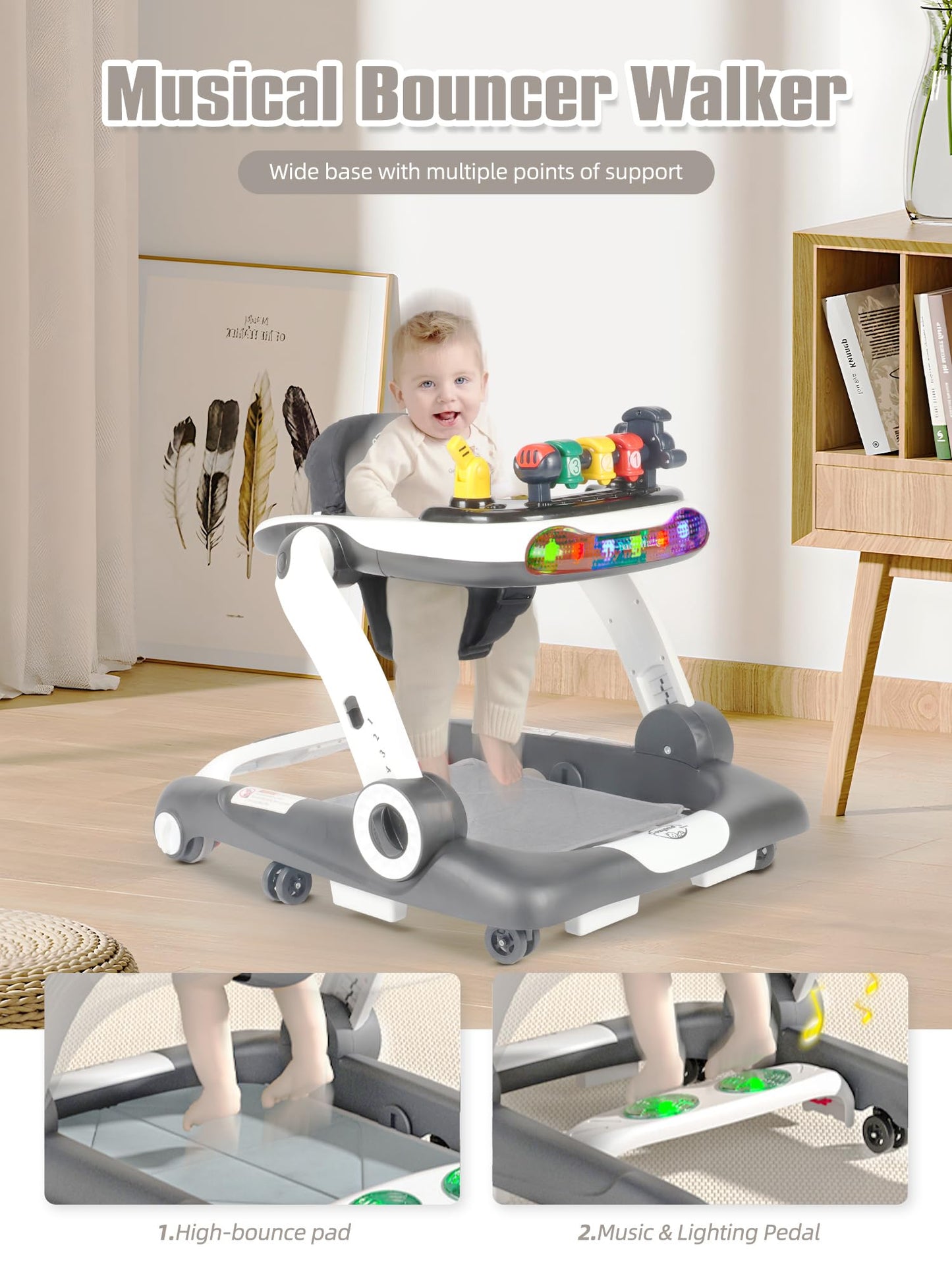 Baby Walker with Music and Lights, 6-in-1