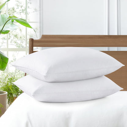 UNIKOME Goose Feather Down Pillows Queen for Side Sleepers White Luxury Hotel Fluffy Pillow Inserts Set of 2 (20"x 30")