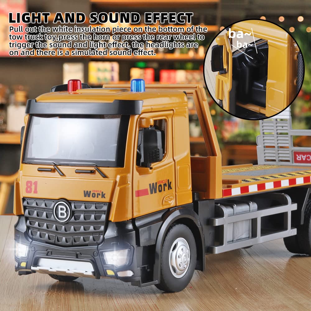 Tow Truck Toy with Sounds and Lights for Boys
