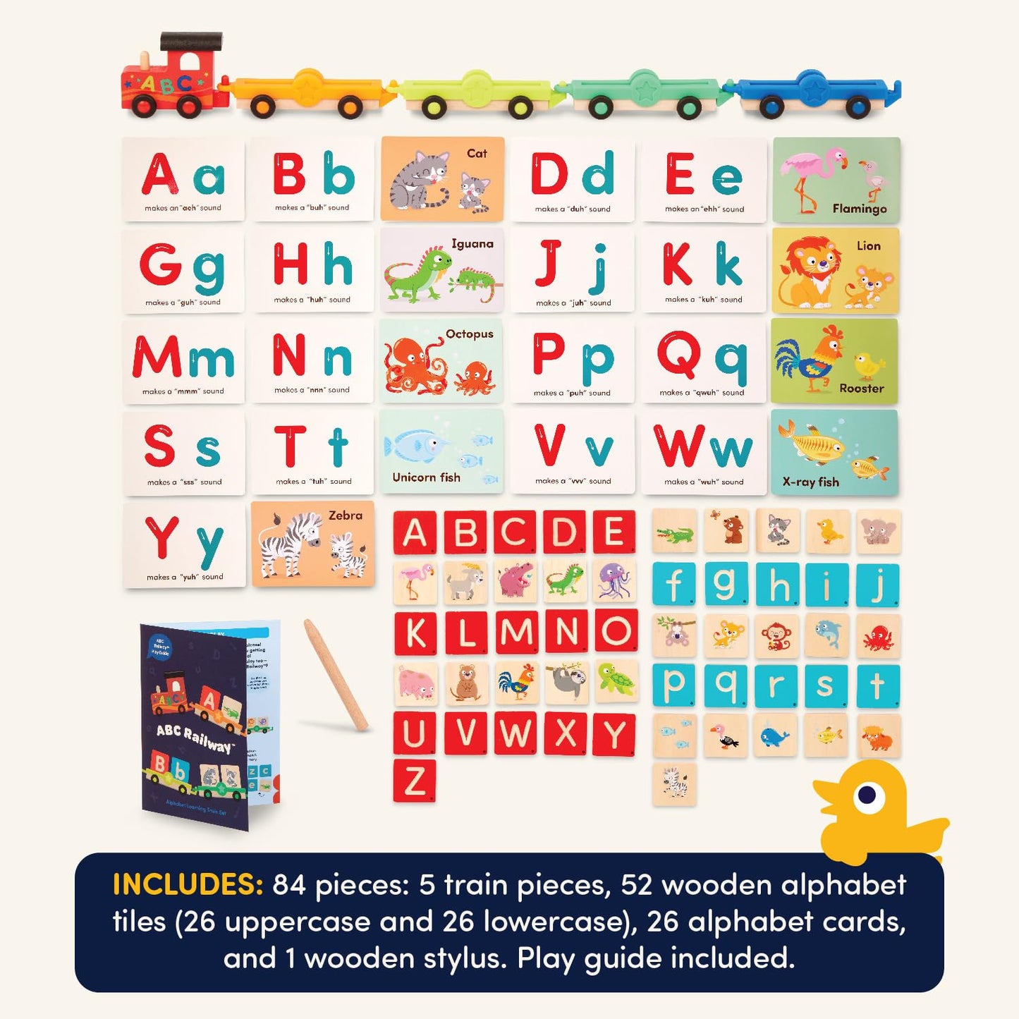 Battat Education Wooden Alphabet Train Set 84 Pieces
