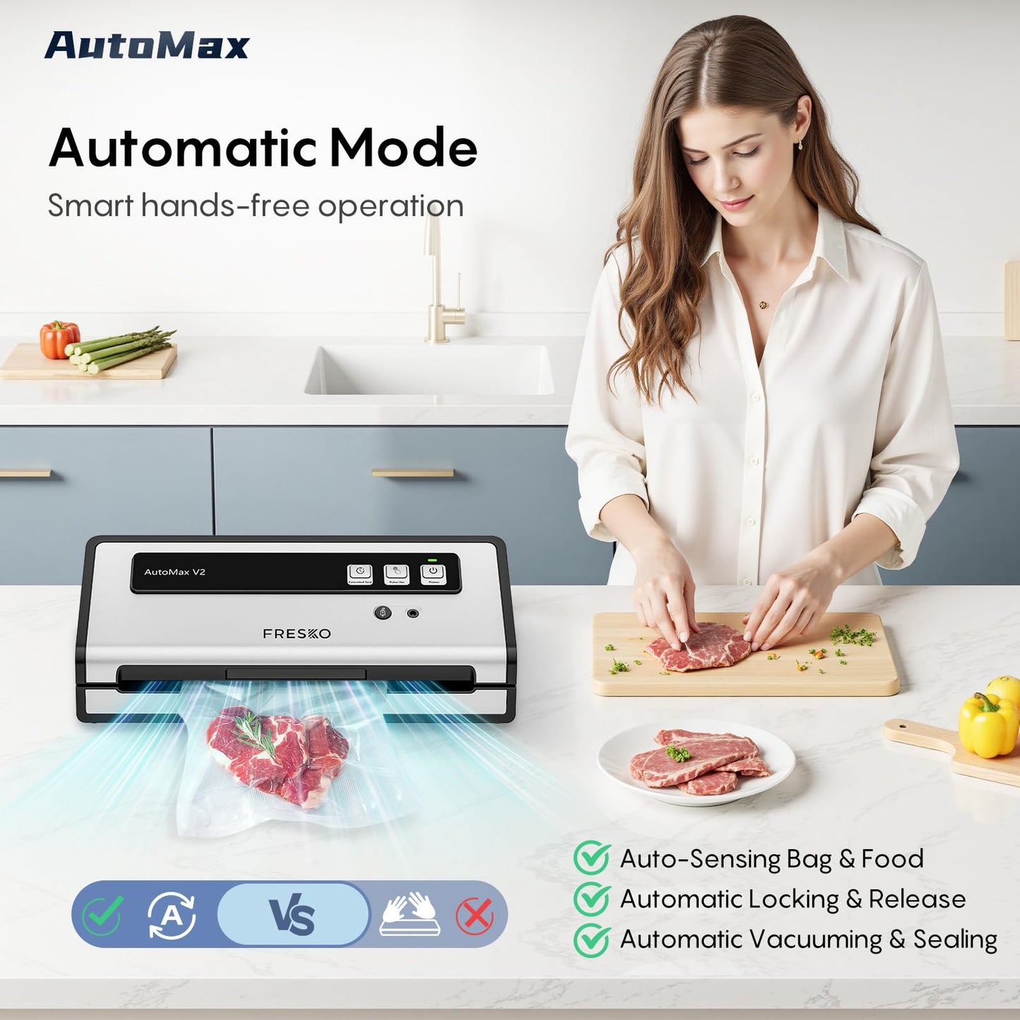 Automatic Vacuum Sealer with 10 Precut Bags