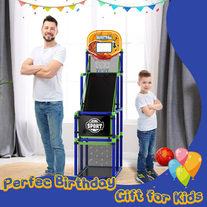 EagleStone Toddler Arcade Basketball Hoop Game Indoor, Ajustable Height Indoor Basketball Hoop with Storage Design for Kids,Perfect Sports & Outdoor Play Toys for Kids Age 3-4 5-4 4-8