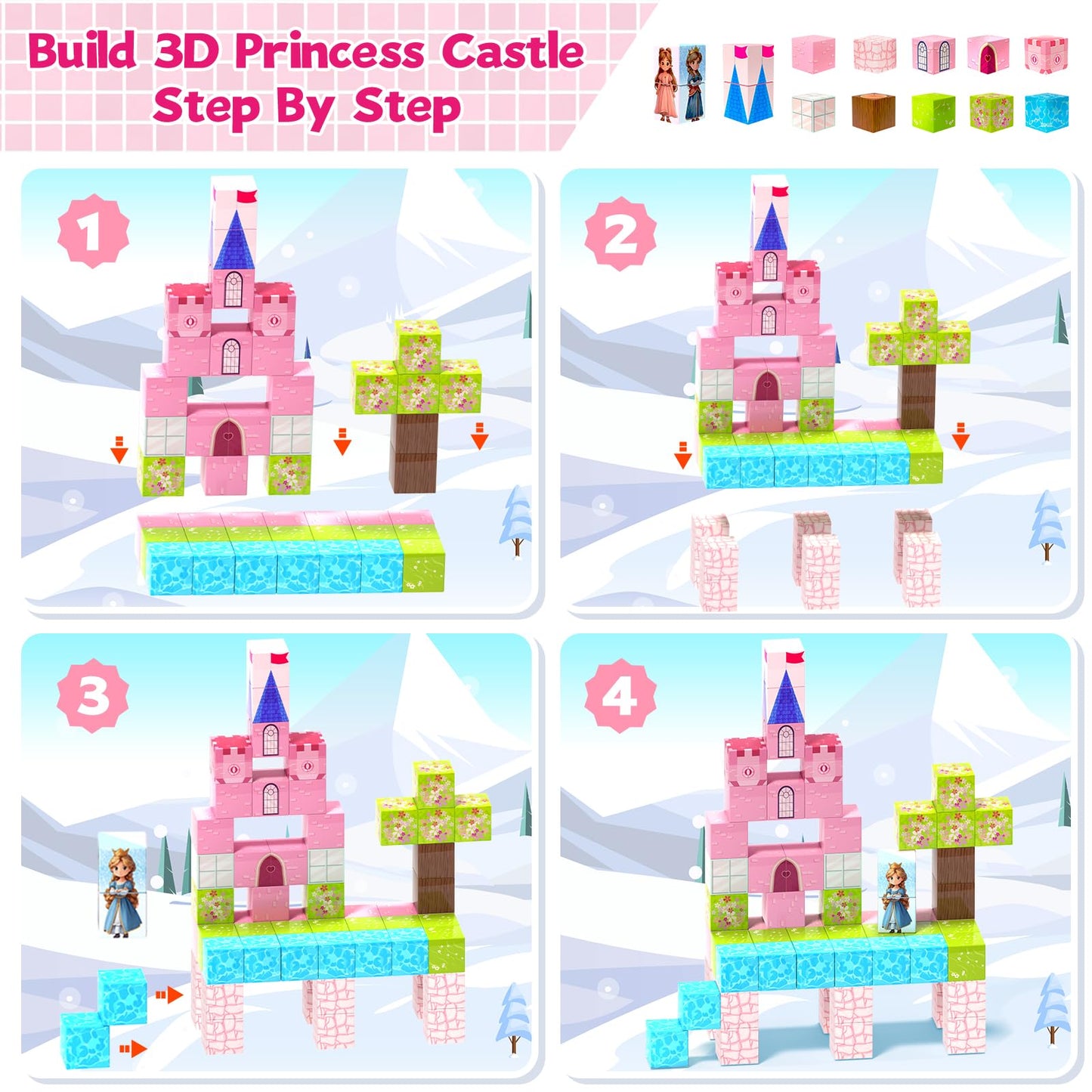 64 Pcs Magnetic Building Blocks Set for Kids