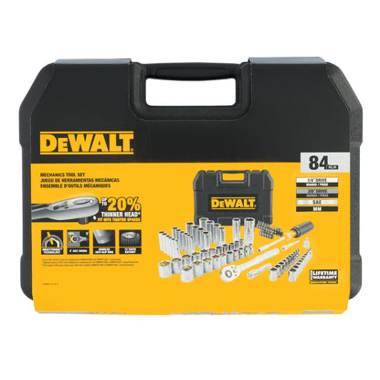 84-Piece DEWALT Mechanics Tool Set, SAE/Metric