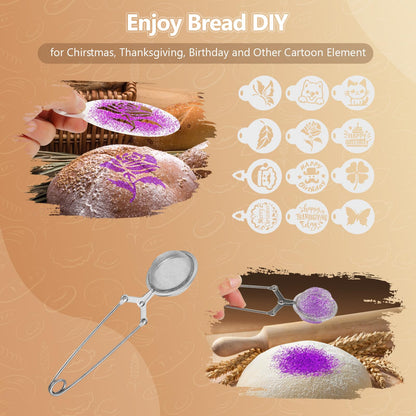 Gardon Sourdough Starter Kit Bread Baking Supplies, 2 Silicone Bread Proofing Baskets with Scrapper and 19 Other Bread Making Tool, Gift for Mother, Wife, and Any Baker - Brown (10" Oval + 9" Round)