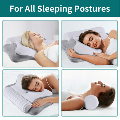 Ergonomic Memory Foam Neck Pillow for Pain Relief