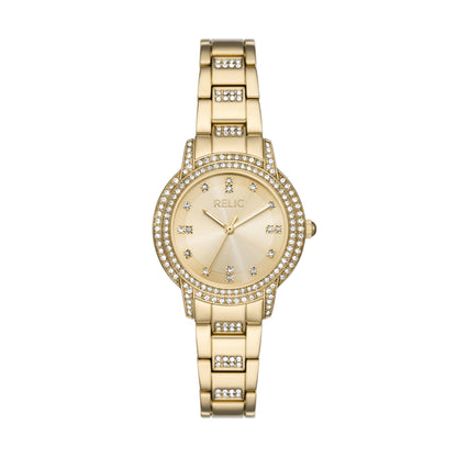 Relic by Fossil Women's Marie Three-Hand Gold-Tone Metal Watch (Model: ZR34657)