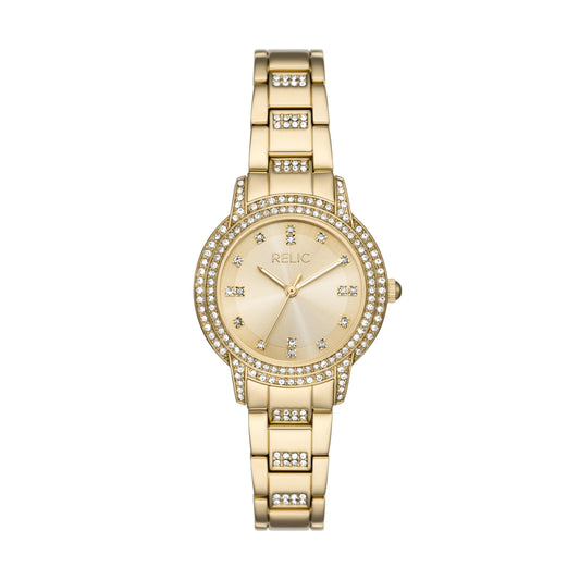 Relic by Fossil Women's Marie Three-Hand Gold-Tone Metal Watch (Model: ZR34657)