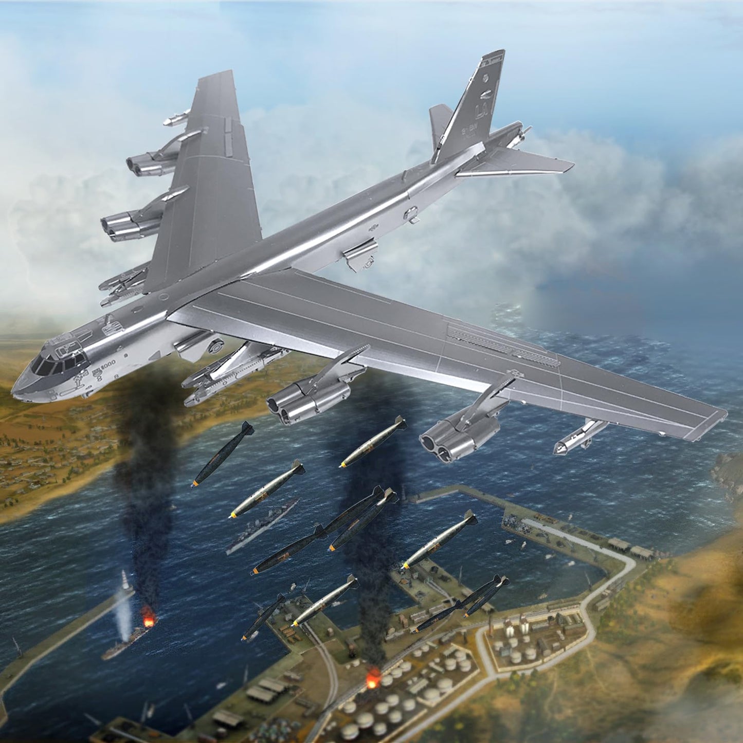 B-52 Bomber Metal Model Kit by Piececool