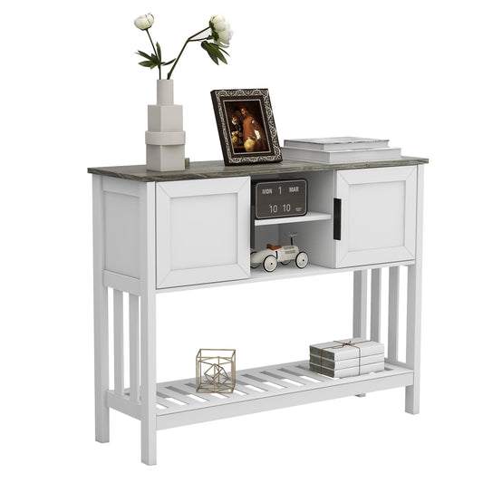 Entryway Console Table with Storage Shelves