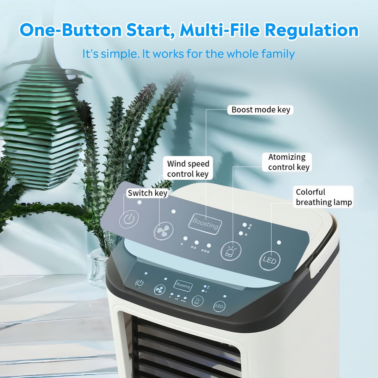 Portable Air Cooler with 900ml Water Tank