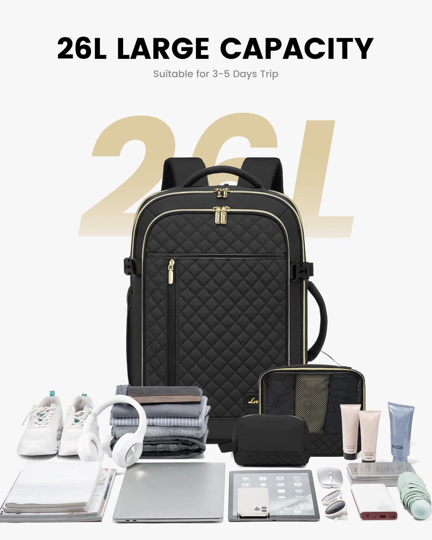 LOVEVOOK Travel Backpack with Packing Cubes