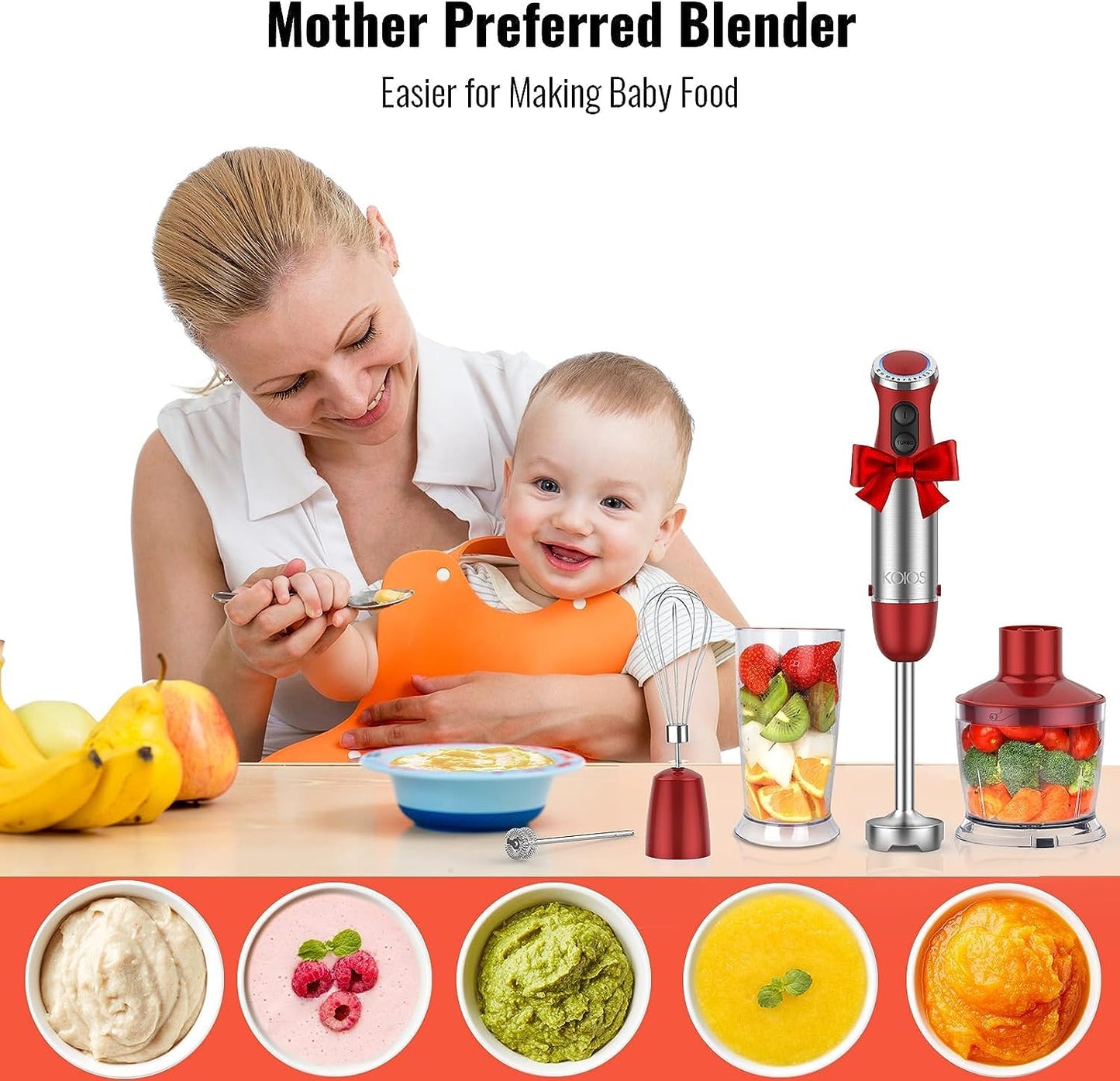 5-in-1 Hand Immersion Blender by KOIOS