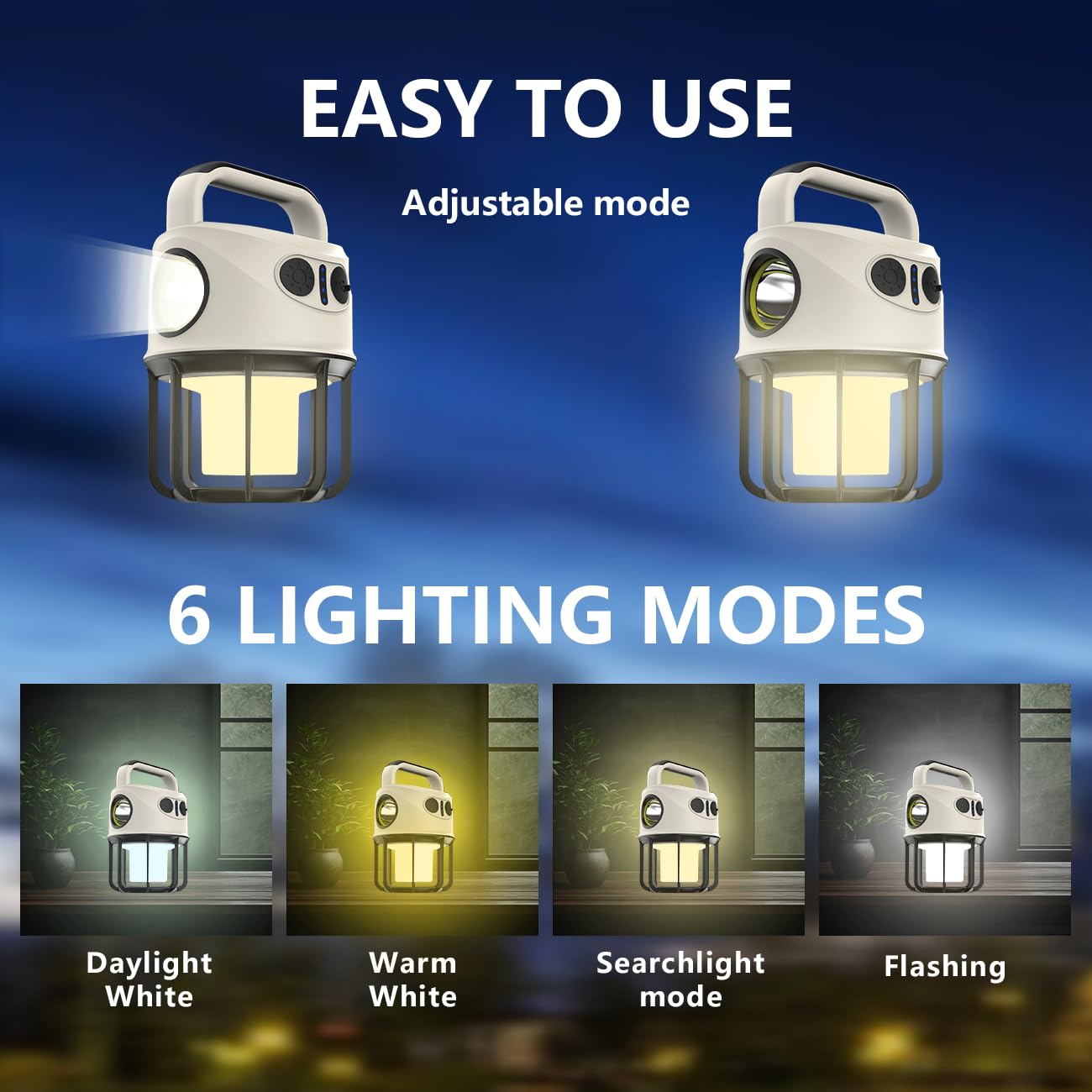 Rechargeable LED Camping Lantern with Power Bank