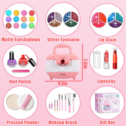 Kids Makeup Kit Girl Toys, Washable Real Kids Makeup Sets for Girl, Girls Makeup Set Kids Toys for Little Girls Toddler, Birthday Ideas Toys Age 3 4 5 6 7 8 9 10