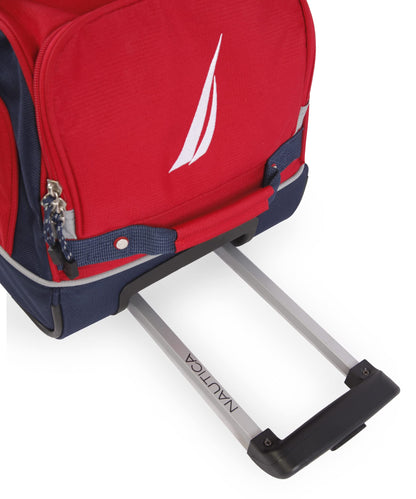 NAUTICA 22" Rolling Duffel Bag - Red/Navy