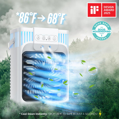 Portable Air Conditioner with 3 Speeds & Timer