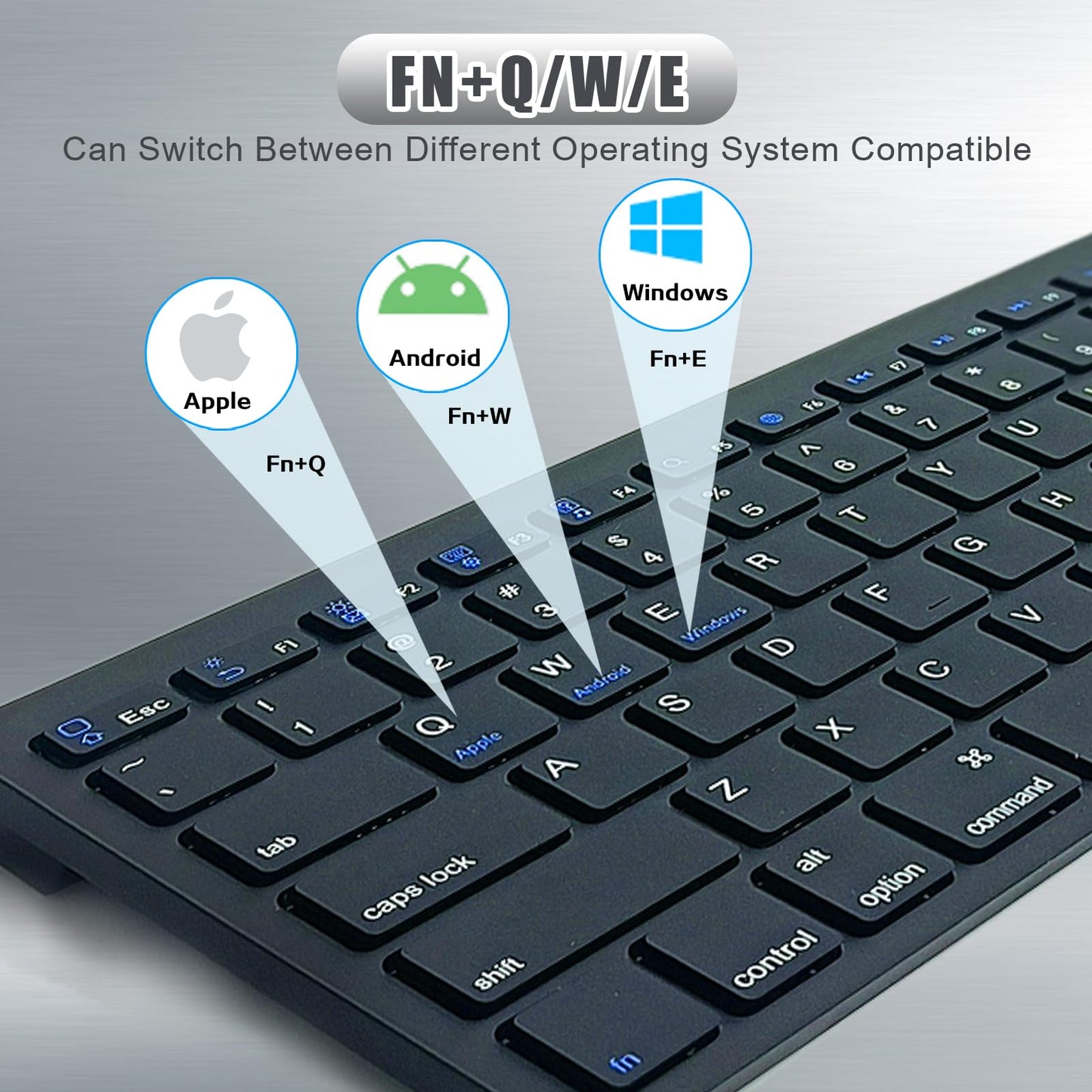 Ultra-Compact Bluetooth Keyboard for Mac and PC