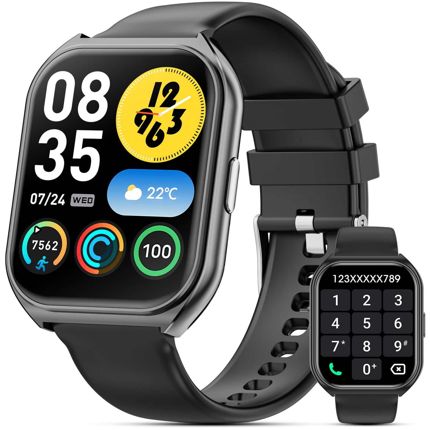 Smart Watch with Call, Fitness Tracker, 100+ Modes
