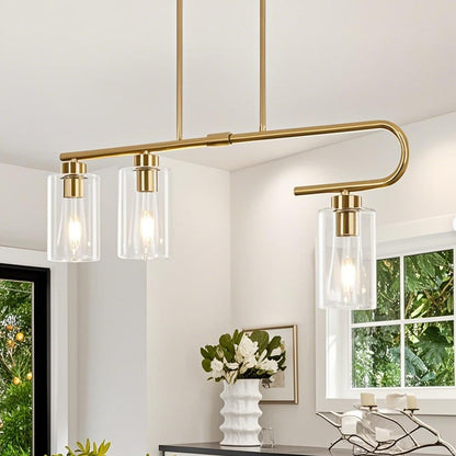 Gold 3-Light Dining Room Chandelier Pendant Light