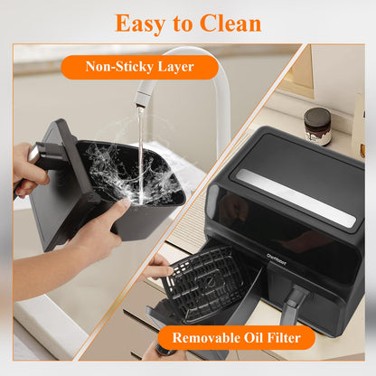 ChefRobot 8QT Dual Air Fryer with TFT Screen