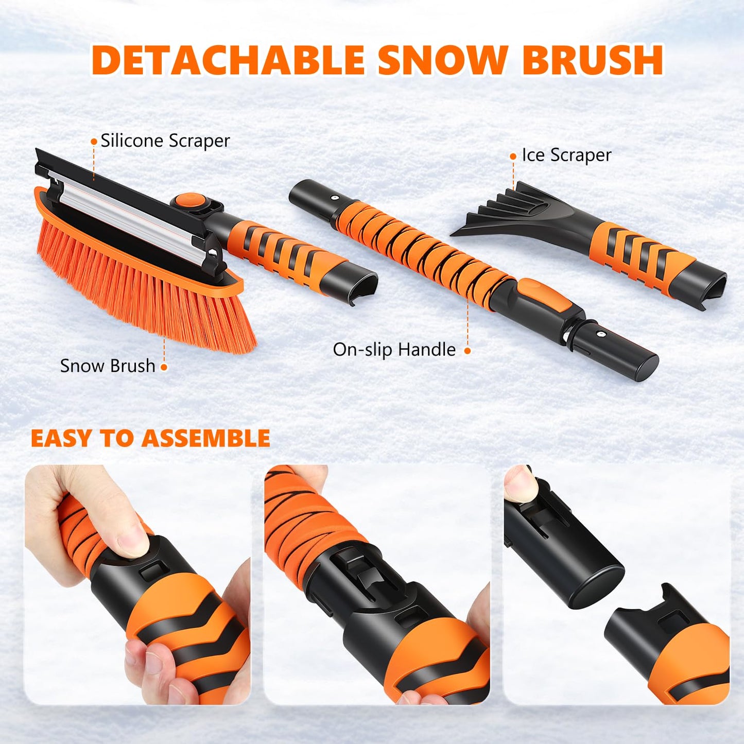 DNA MOTORING 43.3" Snow Brush and Ice Scraper