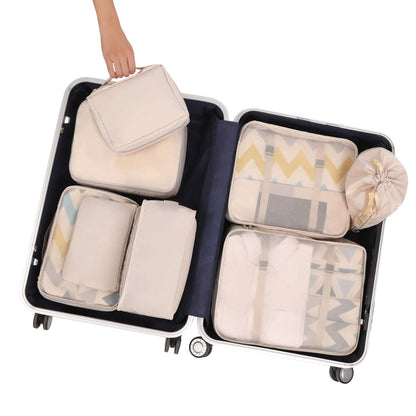 8 Set Packing Cubes Luggage Organizer Bags