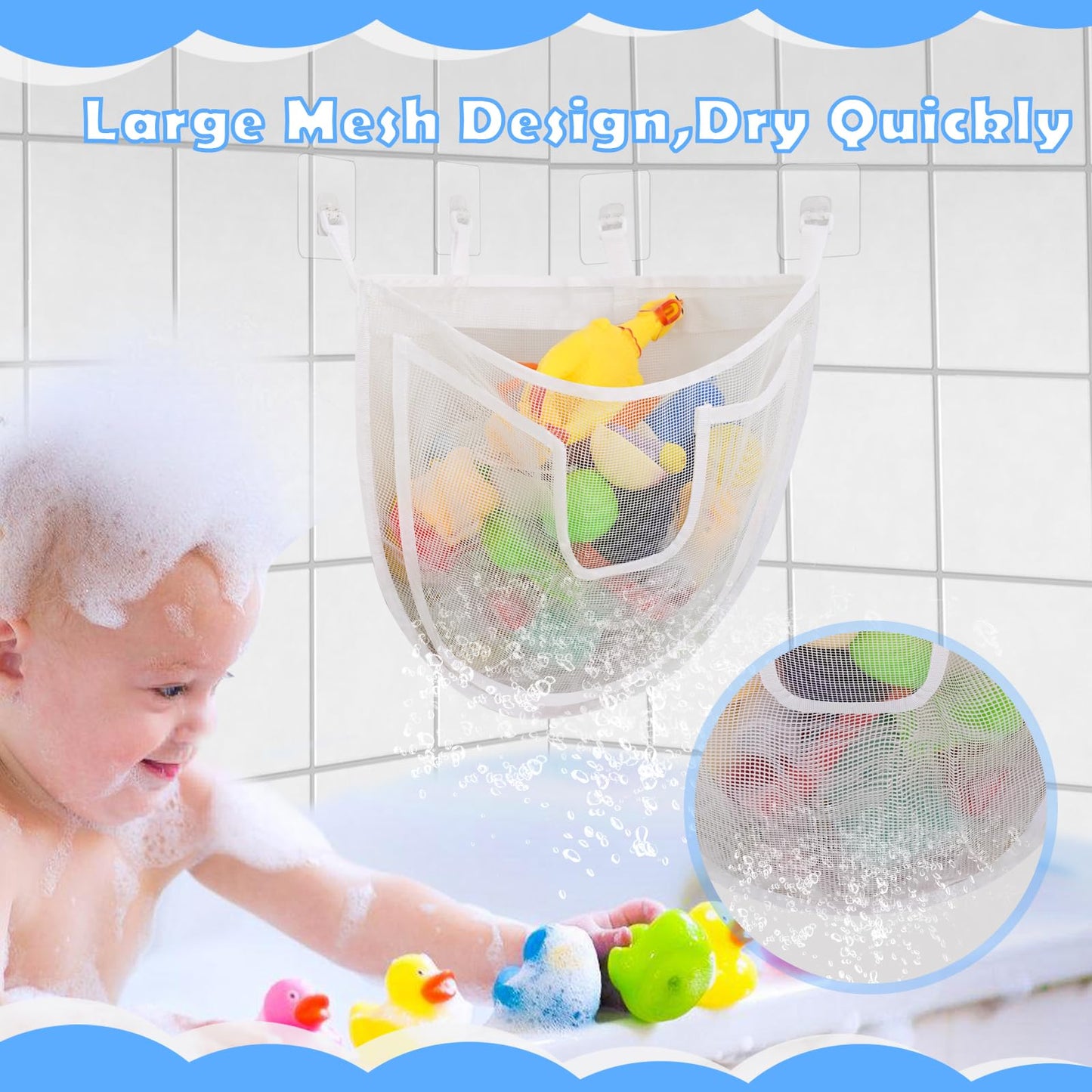 DOCMON Bath Toy Storage with Bottom Zipper