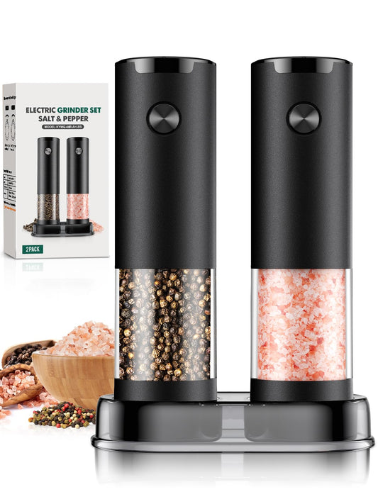 2 Pack Electric Salt and Pepper Grinder Set