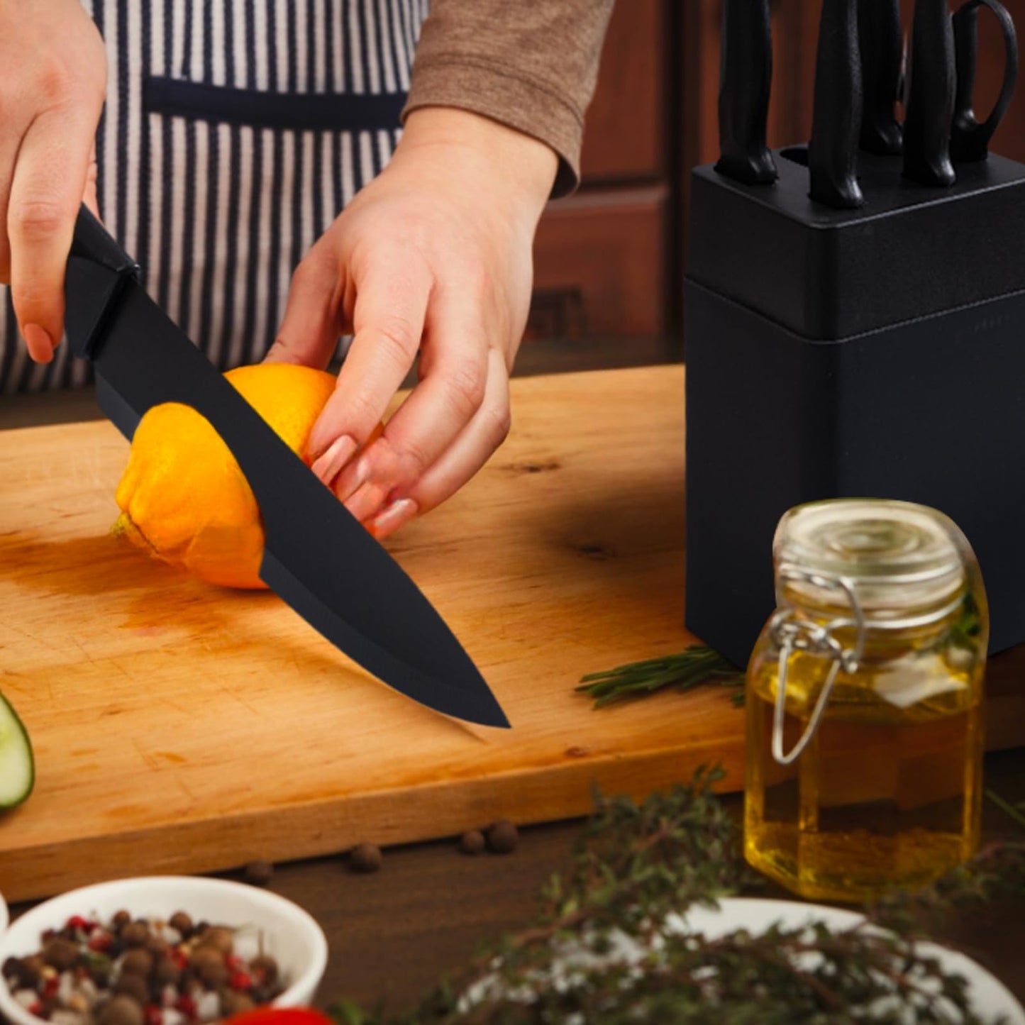 7-Piece Kitchen Knife Set with Block