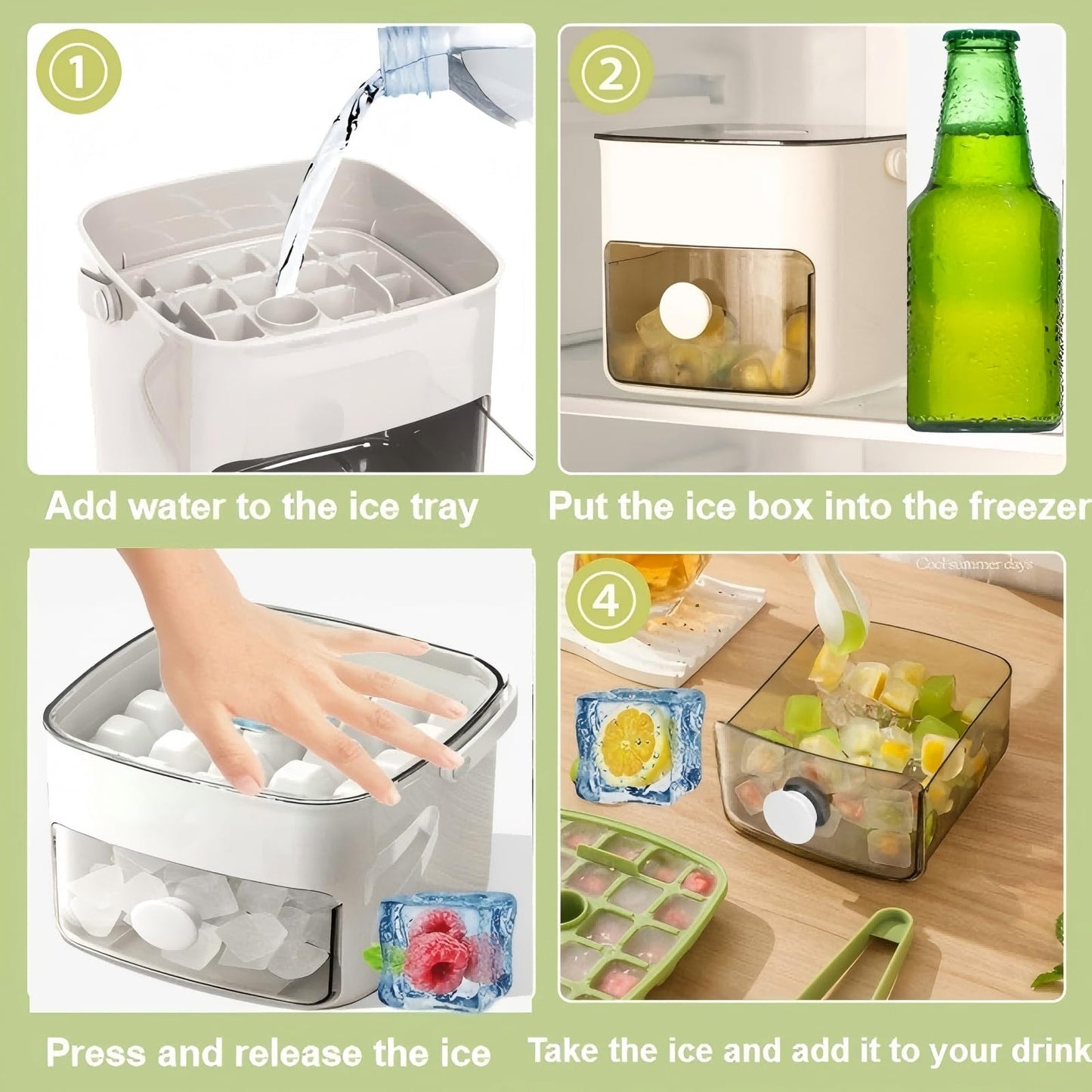 Ice Cube Tray with Lid for Drinks