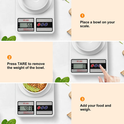 22lb Digital Kitchen Scale for Food Prep