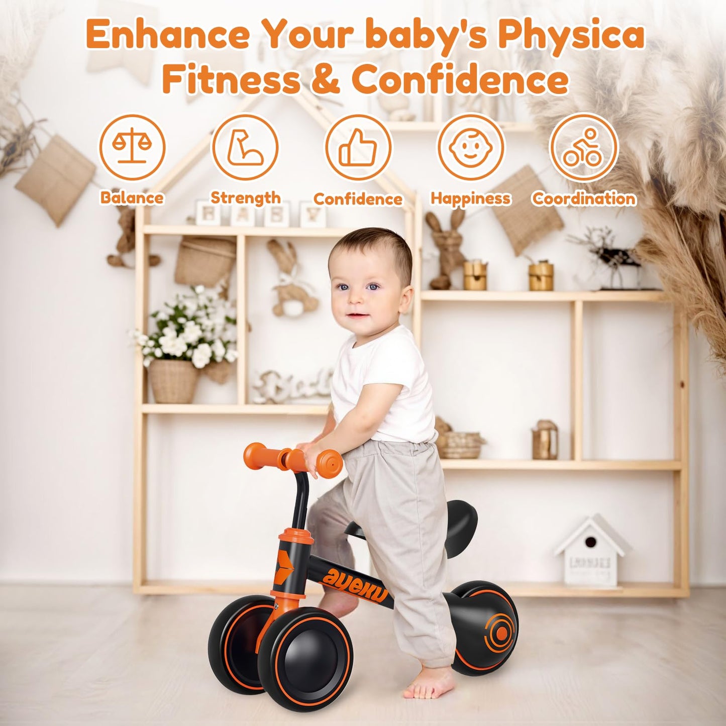 AyeKu Baby Balance Bike for Toddlers 12-24 Months