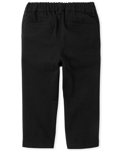 The Children's Place Baby Boys' and Toddler Stretch Chino Pants, Black Single, 5T