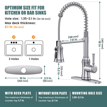 Hurran Stainless Steel Kitchen Faucet with Sprayer