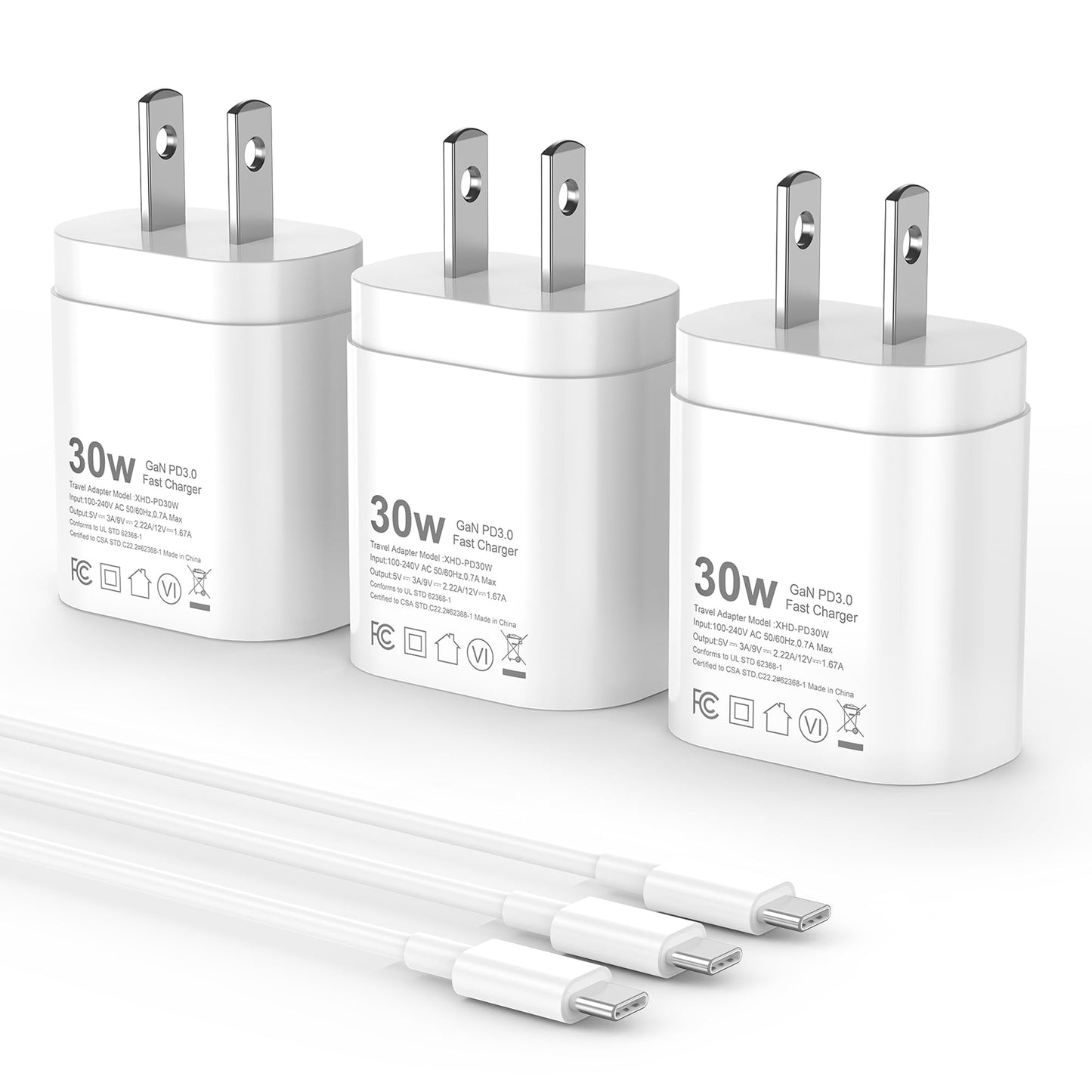 30W USB C Charger with 6ft Cable