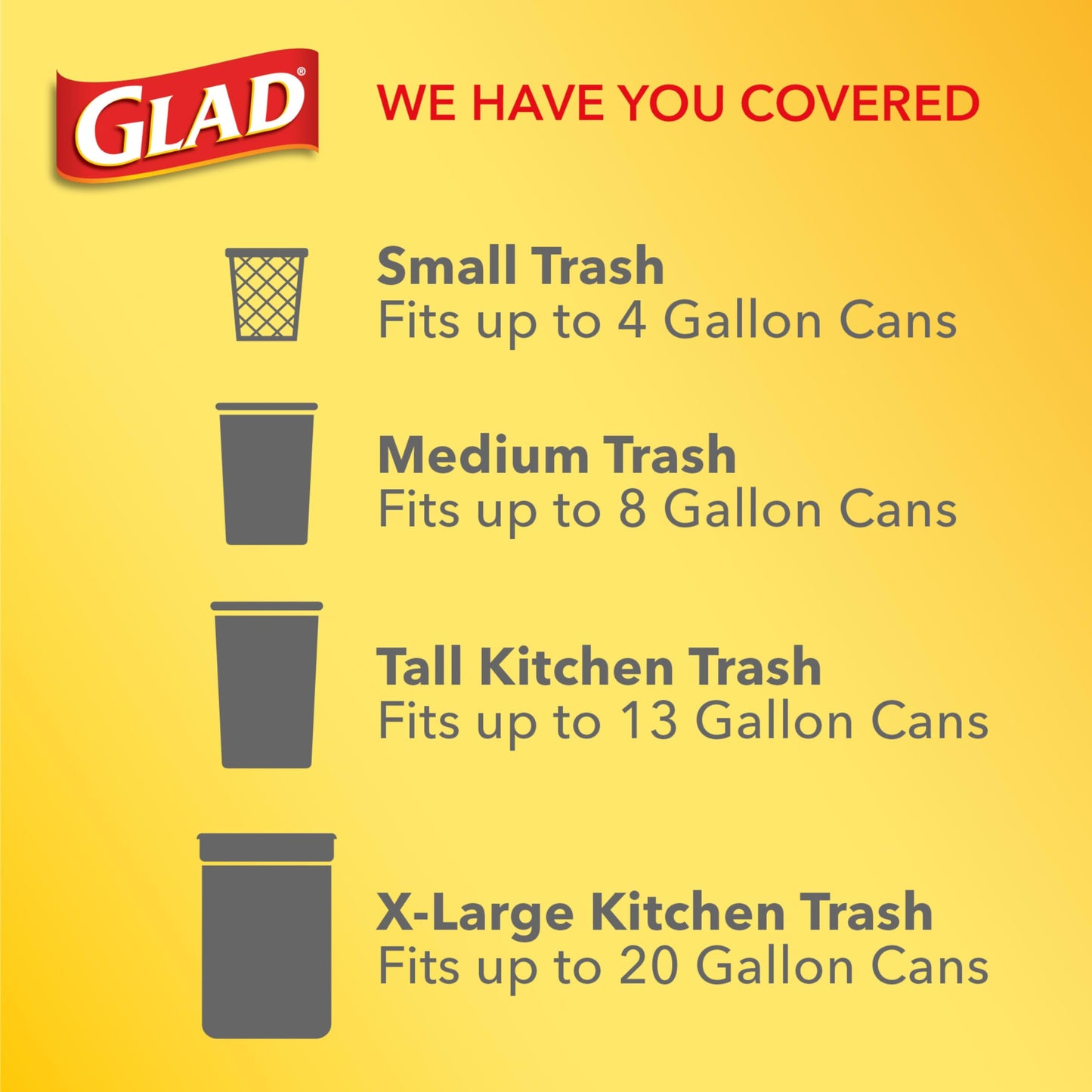 Glad Lemon Fresh Drawstring Trash Bags, 26 Ct