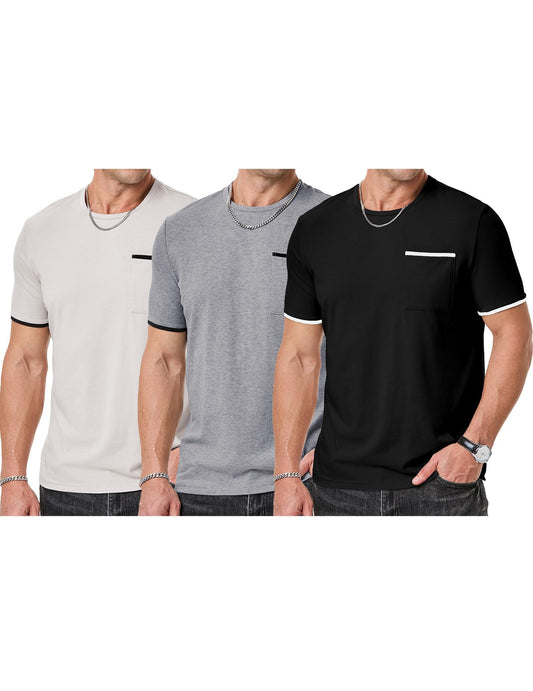 JMIERR Mens 3-Pack Cotton Crewneck T-Shirts