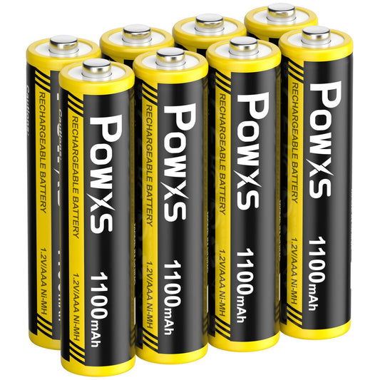 POWXS Rechargeable 1100mAh AAA Batteries - 8 Pack