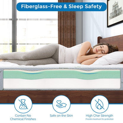 IULULU Twin Mattress, 10 Inch Memory Foam Mattress in a Box, Green Tea Gel Infused Mattresses with Breathable Bamboo Cover for Cool Sleep, Medium Supportive, CertiPUR-US Certified