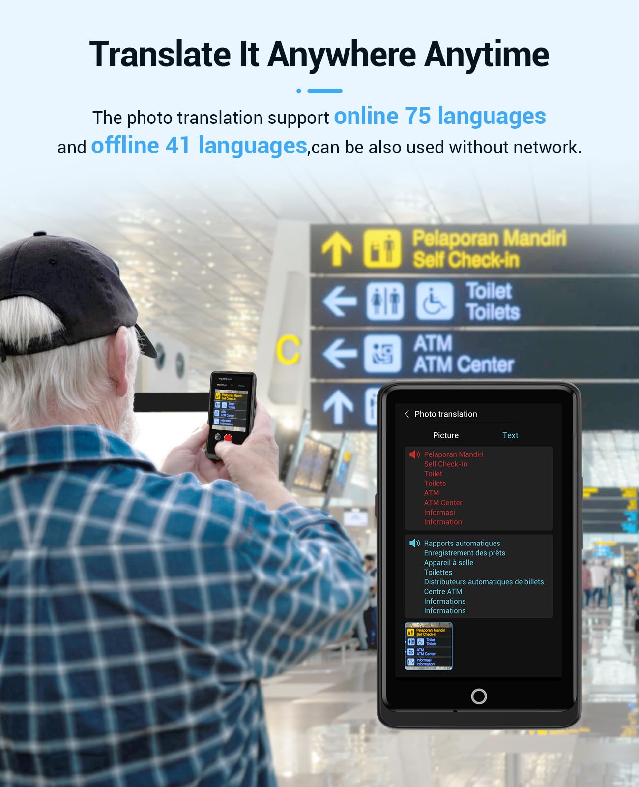 AI Translator Device for 139 Languages