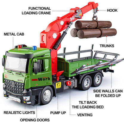 Friction Powered Timber Logging Truck Toy Set