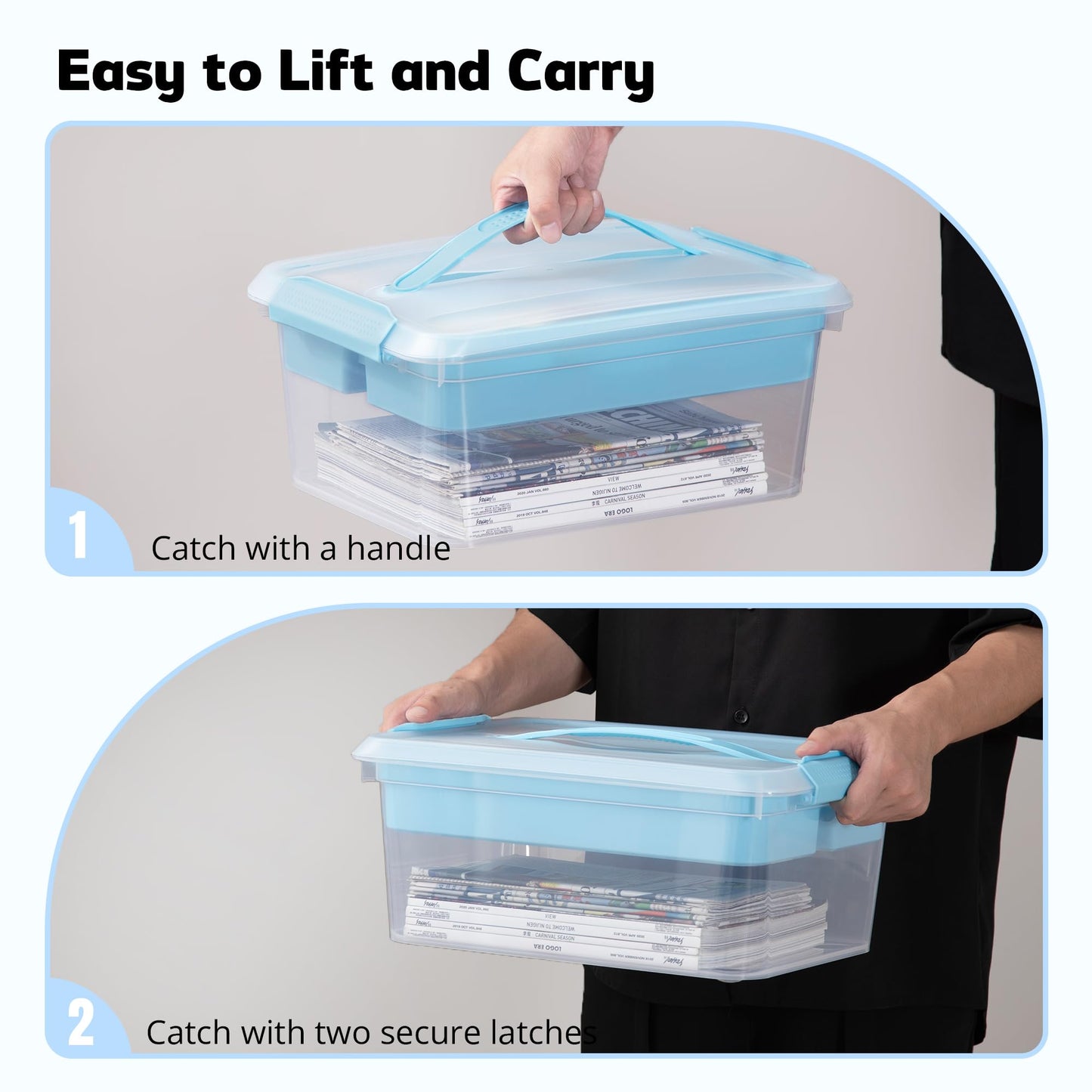 2-Pack Craft Storage Boxes with Removable Tray
