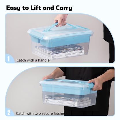 2-Pack Craft Storage Boxes with Removable Tray