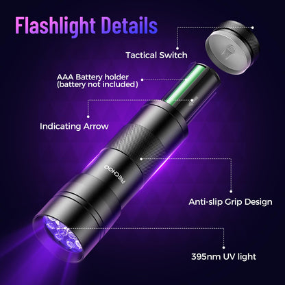 2 Pack UV Flashlight for Pet Urine Detection